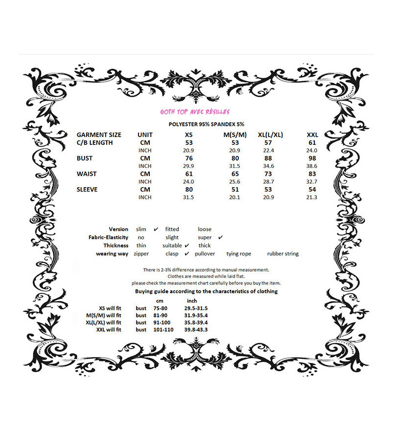 Goth Top Avec Résilles