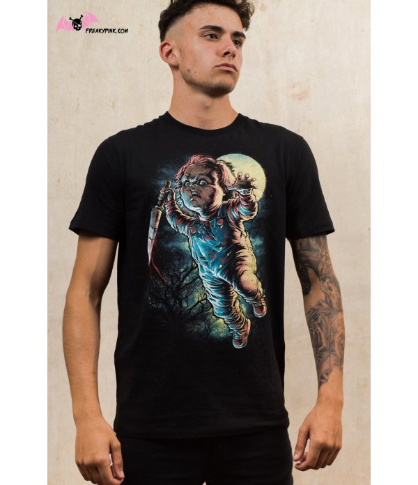 T shirt horreur Chucky pour hommes FREAKY PINK boutique goth punk rock