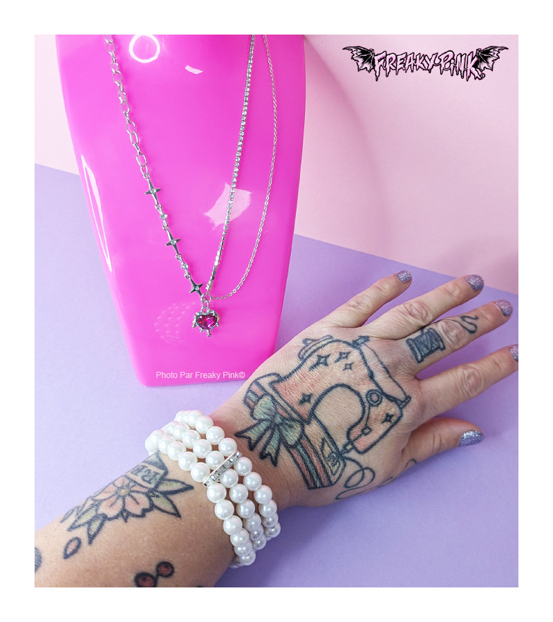 Bracelet Perles Blanches