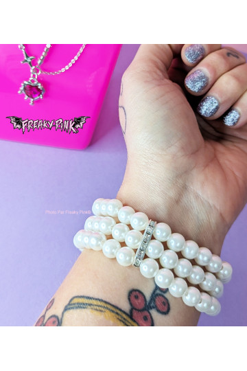 Bracelet Perles Blanches