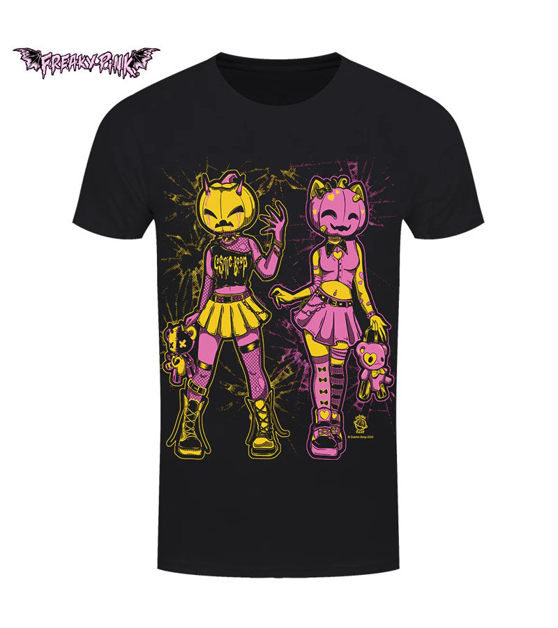 Double Trouble Cosmic Boop Unisex T-shirt - Freaky Pink