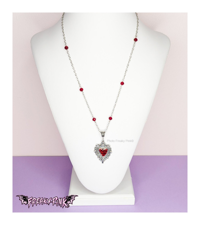 Red Sacred Heart Necklace