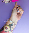Stars And Heart Pink White Pearls Bracelet