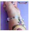 Bracelet Etoiles Et Coeur Rose Blanc