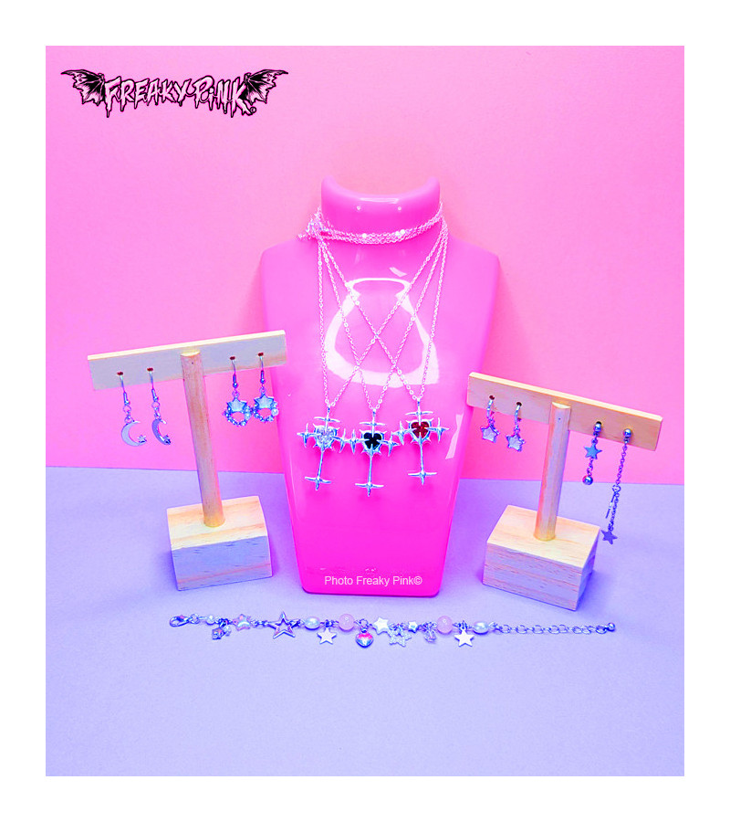 Iridescent Pink Stars Earrings