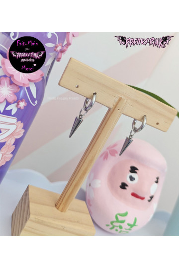 Boucles D'Oreilles Créoles Piques Freaky Pink