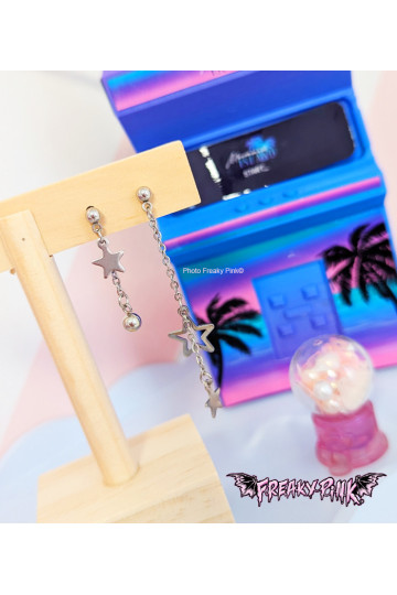 Boucles D'Oreilles Etoiles Chaines Asymétriques