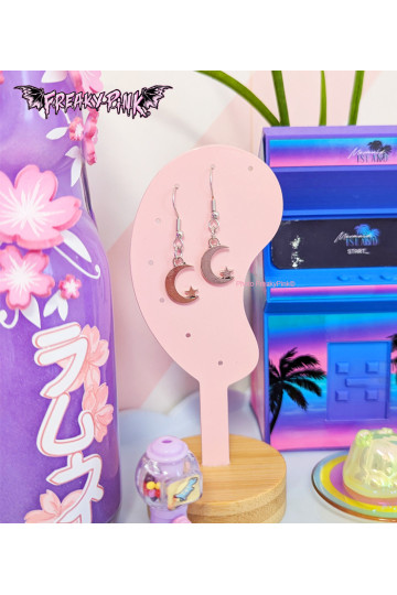 Boucles D'Oreilles Lunes Etoiles