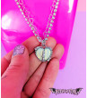 Iridescent White Heart Necklace
