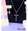 Collier Epée Ailée Coeur Rouge
