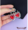Spiked Red Heart Earrings Stainless Steel Clasp Freaky Pink