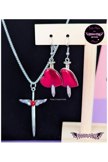 Boucles D'Oreilles Coeurs Brisés Freaky Pink
