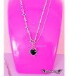 Collier Coeur Noir Etoiles