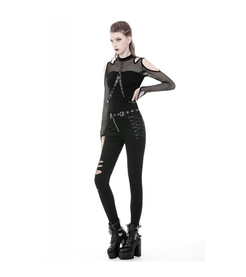 Punk Rock Fishnet T-Shirt With Straps