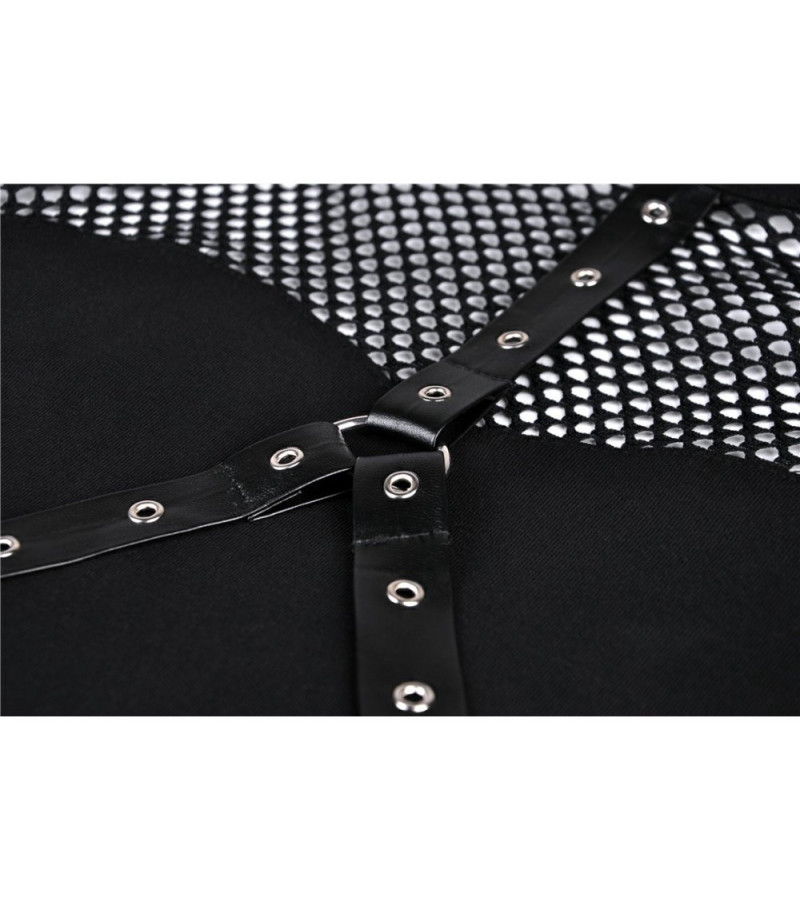 Punk Rock Fishnet T-Shirt With Straps