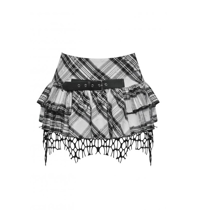 Jupe Ecossaise Carreaux Blancs Noirs