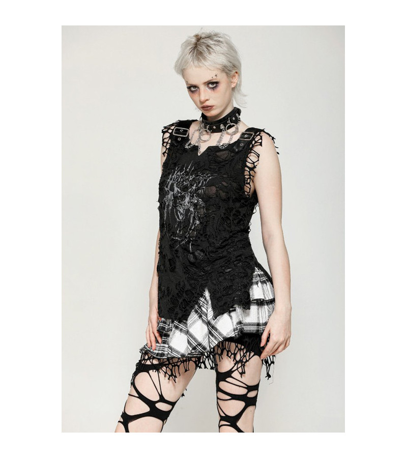 Jupe Ecossaise Carreaux Blancs Noirs