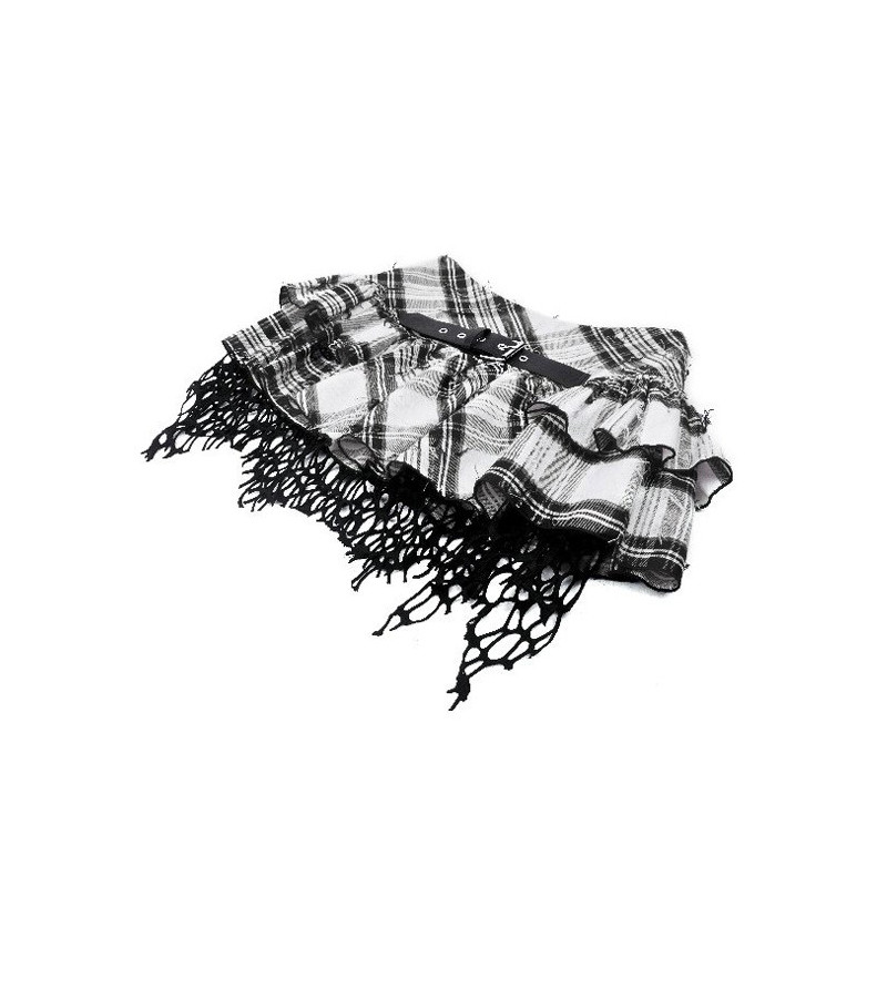 White Checkered Messy Skirt