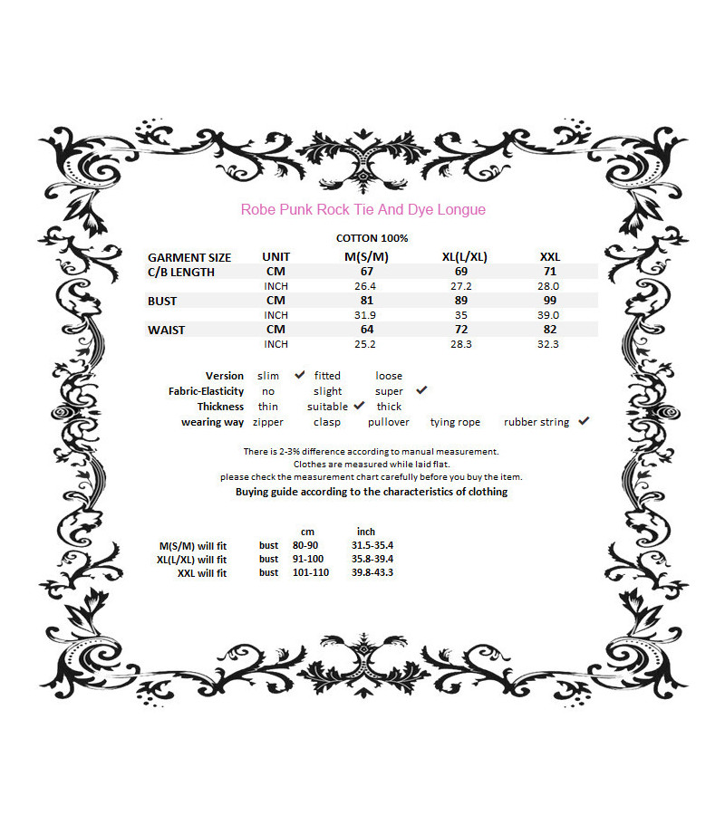 Robe Punk Rock Tie And Dye Longue