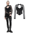 Gothic Long Sleeves Black Fishnet Top With Lacing
