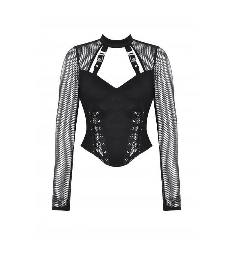 Bustier Manches Longues Résilles Noires