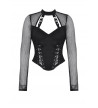 Gothic Long Sleeves Black Fishnet Top With Lacing