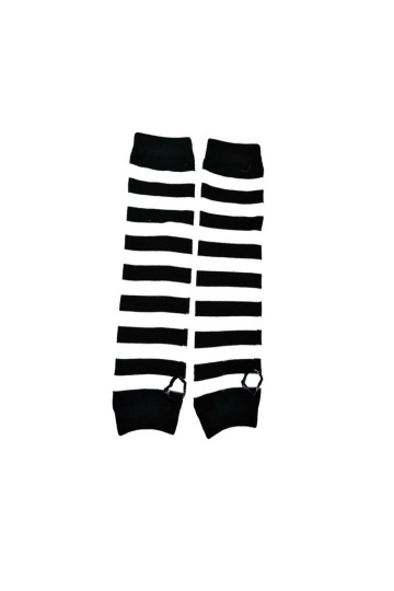 Black And White Large Stripes Arm Warmers