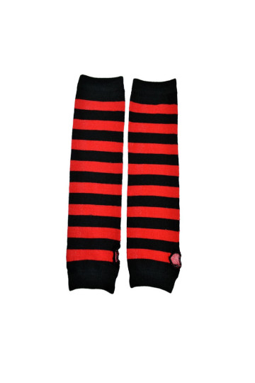 Black And Red Large Stripes Arm Warmers
