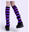 Purple And Black Striped Leg Warmers