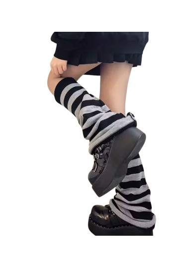 Leg Warmers Evasés Gris Noirs