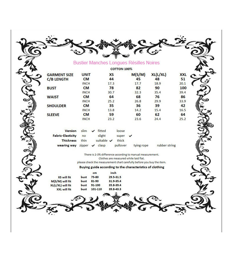 Bustier Manches Longues Résilles Noires