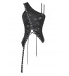 Punk Asymmetric Distressed Top With Lacing
