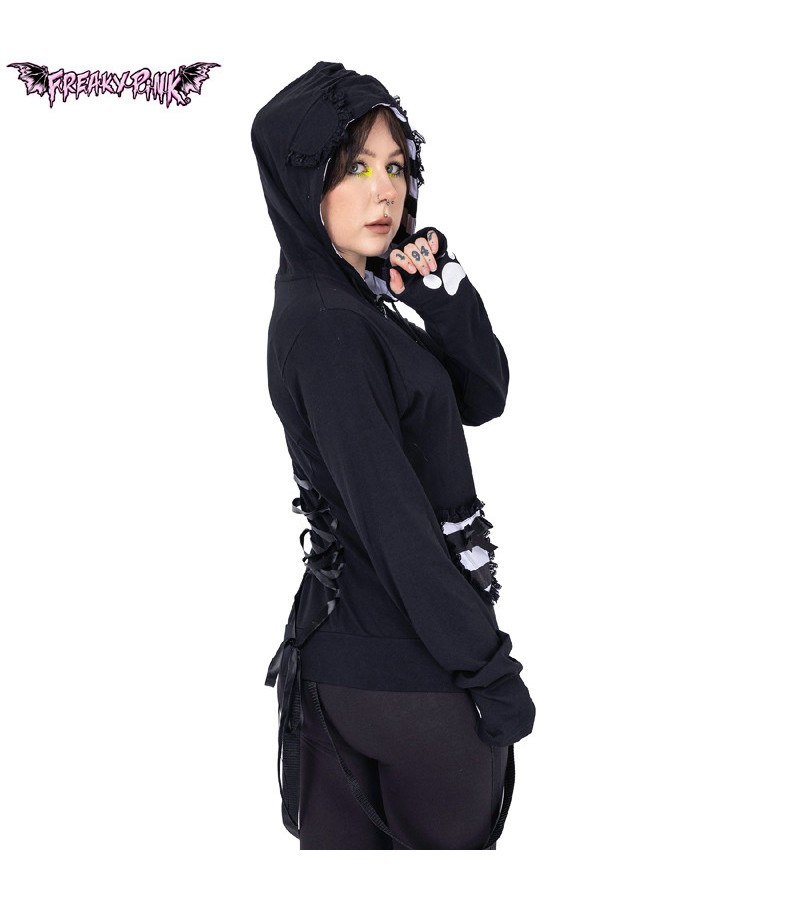 Sweat-shirt Panda Noir Et Blanc