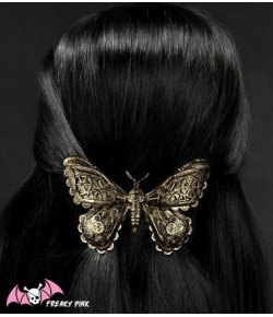 Barrette Steampunk Papillon Rouages