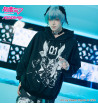Hoodie Punk Noir Hatsune Miku ACDC RAG