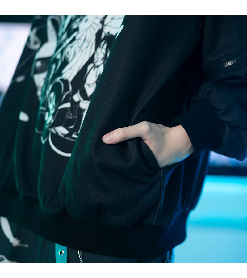 Hoodie Punk Noir Hatsune Miku ACDC RAG