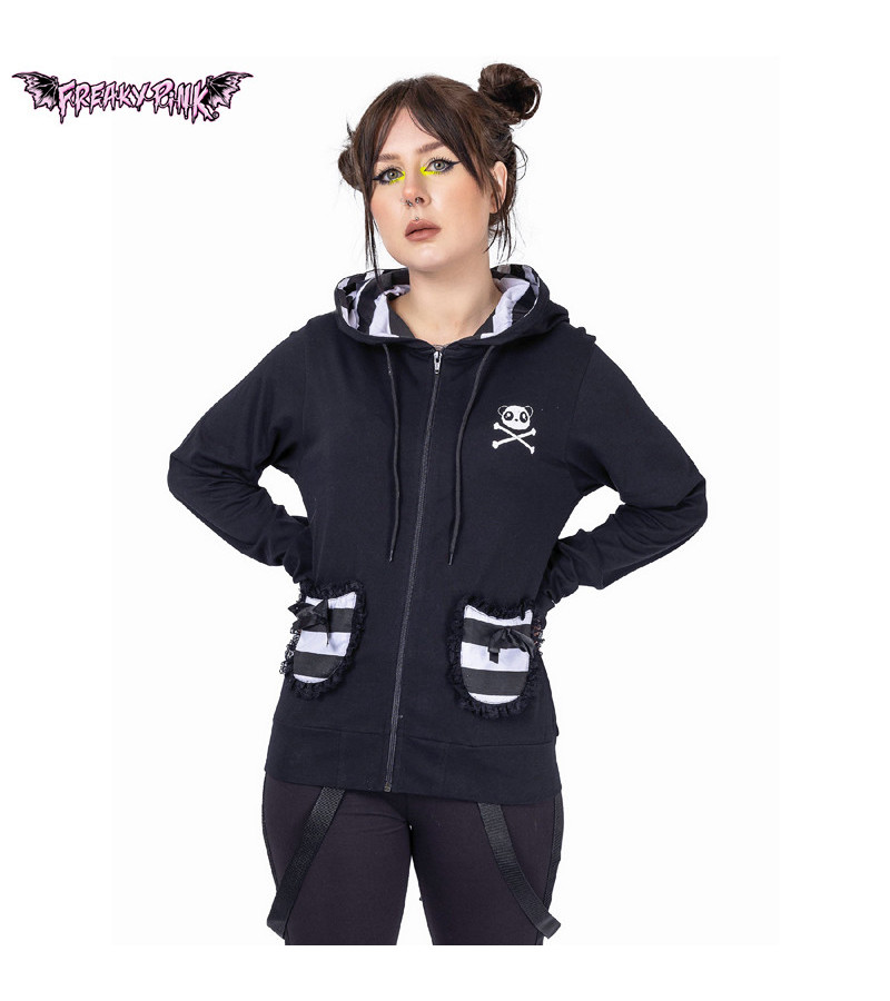 Sweat-shirt Panda Noir Et Blanc