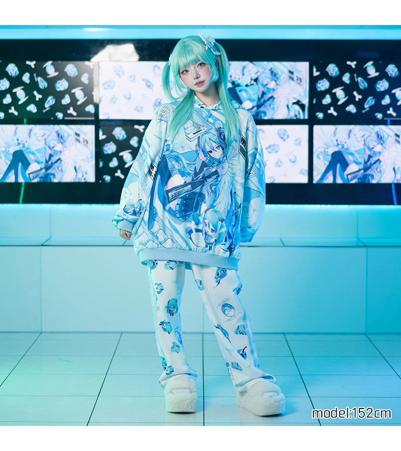 Hatsune Miku Pastel Blue Hoodie ACDC RAG