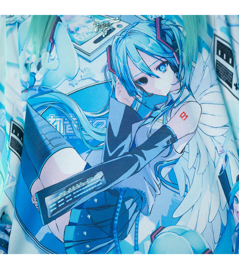 Hatsune Miku Hoodie Bleu Pastel Blanc ACDC RAG