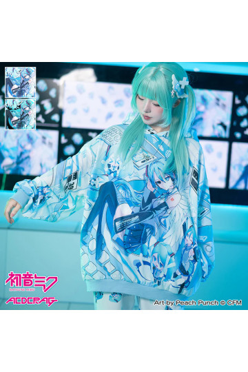 Hatsune Miku Pastel Blue Hoodie ACDC RAG
