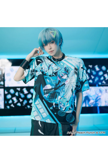 Hatsune Miku Mint Blue And Black T-shirt ACDC RAG