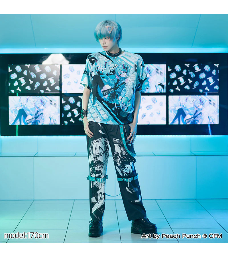 Hatsune Miku Mint Blue And Black T-shirt ACDC RAG