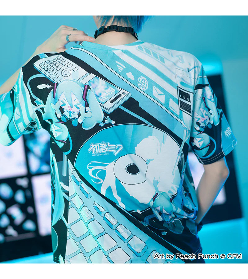 Hatsune Miku Mint Blue And Black T-shirt ACDC RAG