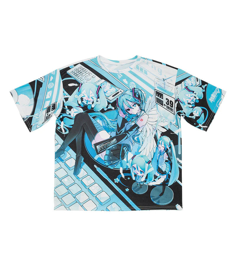 Hatsune Miku Mint Blue And Black T-shirt ACDC RAG