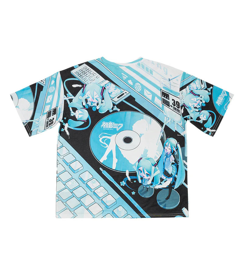 T-shirt Hatsune Miku Bleu Et Noir ACDC RAG