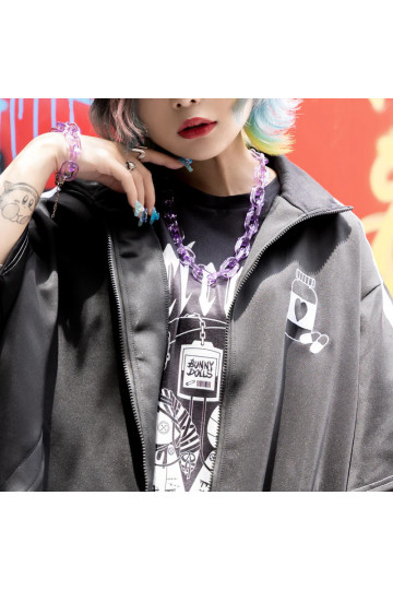 ACDC RAG Pastel Purple Clear Chain Necklace