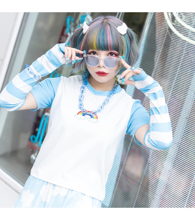 Collier Chaine ACDC RAG Bleu Pastel