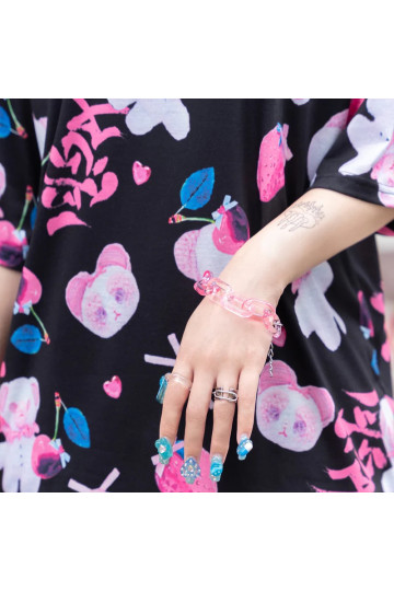 Bracelet Chaine ACDC RAG Rose Pastel