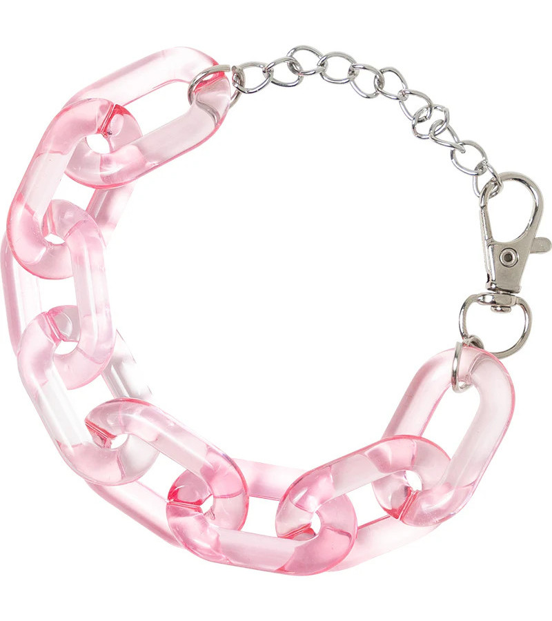 ACDC RAG Pastel Pink Clear Chain Bracelet