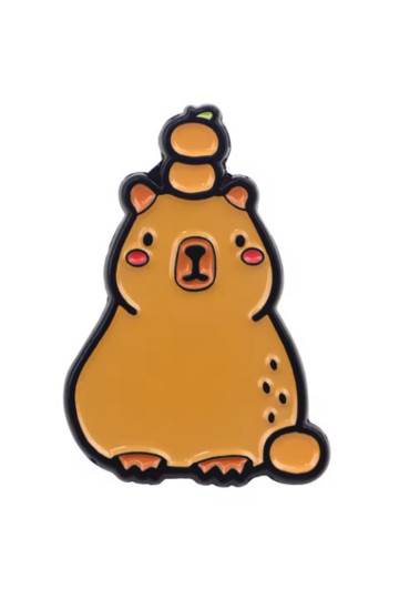 Pins Capybara Mandarines Sur La Tête